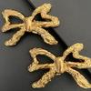 Bowknot Design Gold Tone Copper Clip Earrings Without Piercing For Everyday Wear