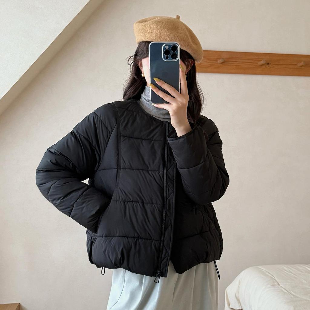Korean Version of the Round Neck Plus Size Women Thickened Warm Anti Cold Winter Coat - Lightweight and Comfortable Long-sleeved Cotton Coat Jacket