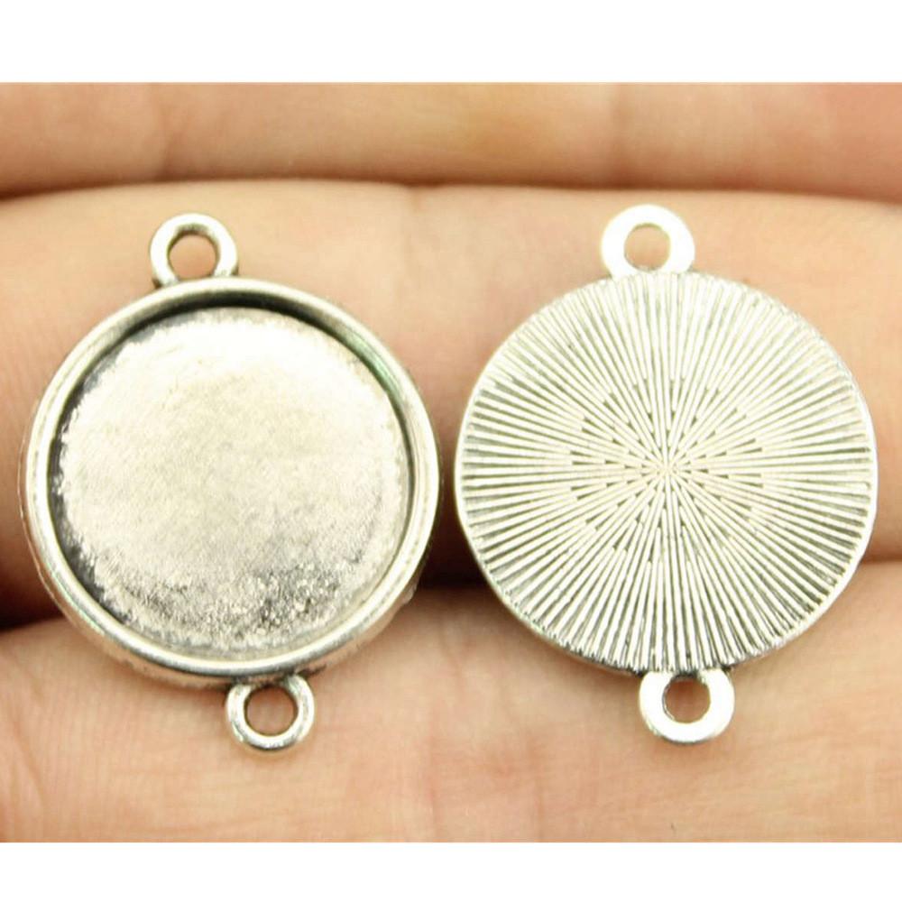 Fit Round 16mm Glass Cabochon Base Setting Tray Accessories Parts Men's Jewellery Bulk Original Cheapest Items