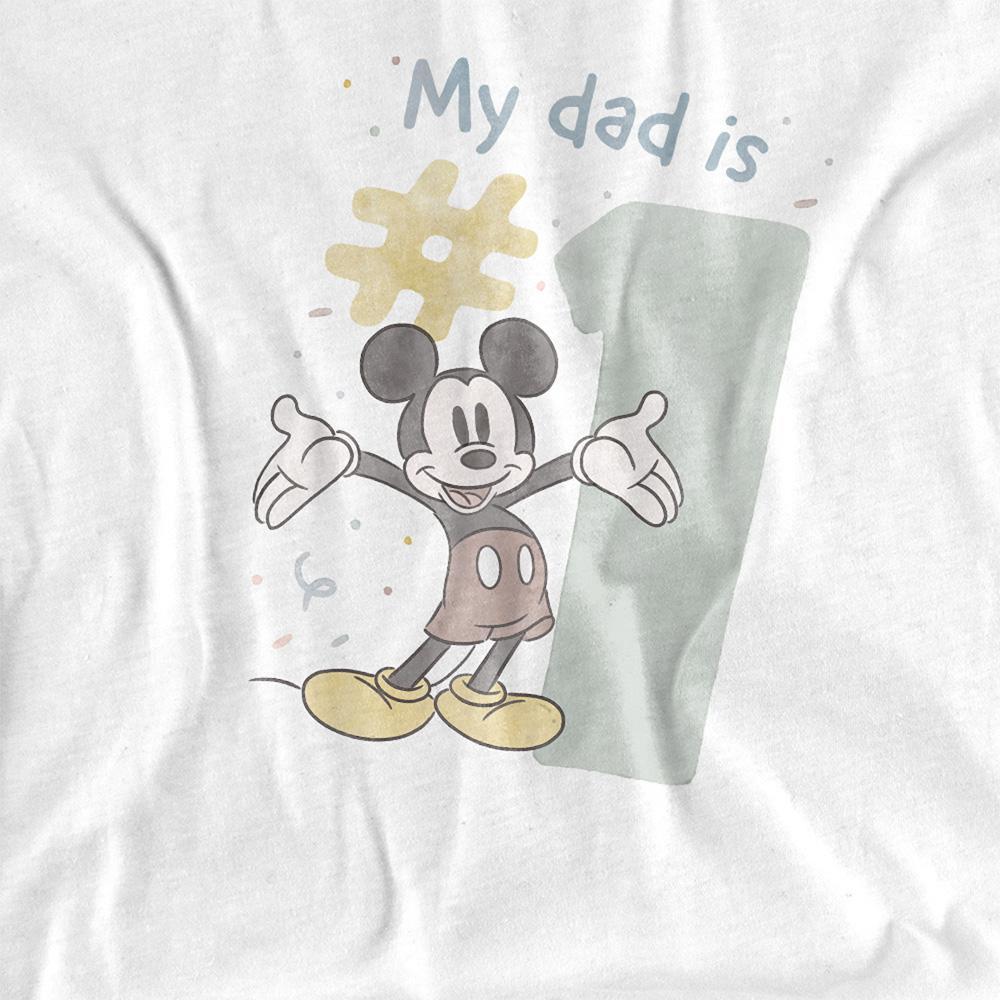 Mickey & Friends Unisex Adult No.1 Dad Mickey Mouse Watercolour T-Shirt