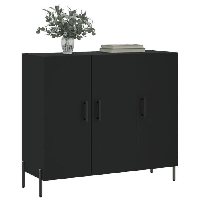 VidaXL Buffet noir 90x34x80 cm bois d'ingénierie 828117