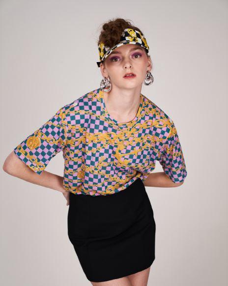 GREEDILOUS Checkerboard Chain Print Line Cap
