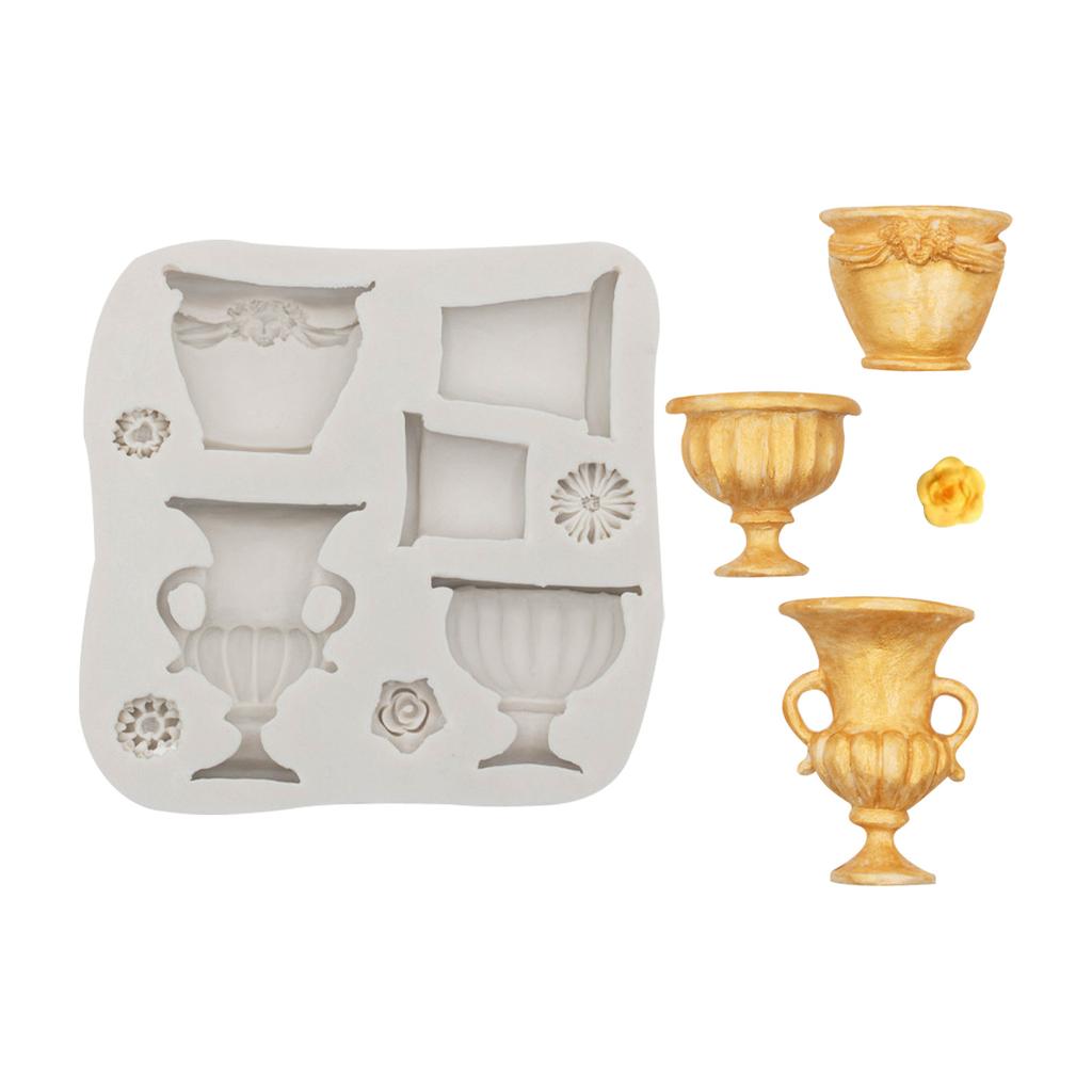 Blumentopf Tasse Silikonform DIY Fondant Kuchen Rand Dekorationswerkzeug Schokolade Gumpaste Harz Tonform Cupcake Backwerkzeug