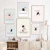 Funny Cute Black Cat Eat Foods Poster Nordic Wall Art Canvas Painting Prints Cartoon Animal Pictures For Living Room Home Decor No Frame