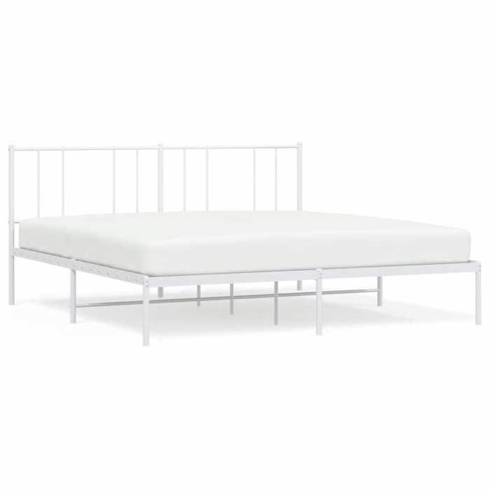 VidaXL Cadre de lit métal avec tête de lit blanc 193x203 cm 352535