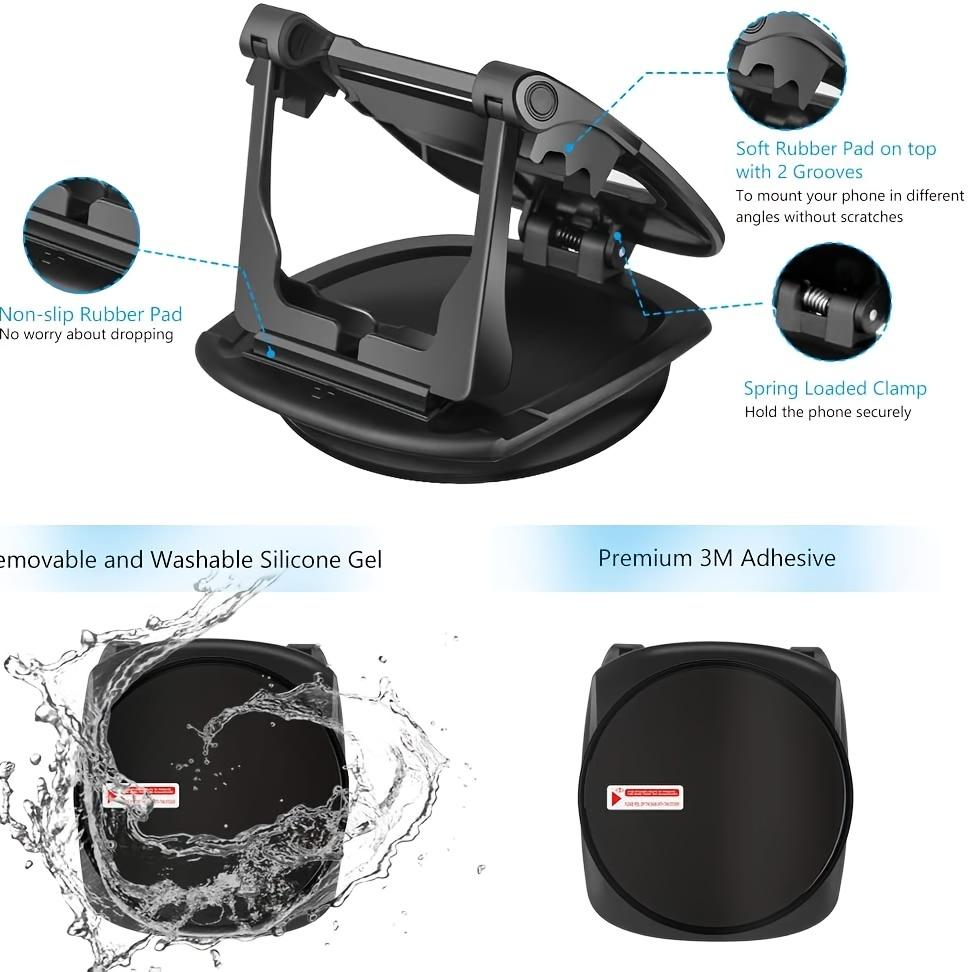 Upgraded 360° Rotatable Car Phone Holder – Dashboard Mount for Horizontal & Vertical Viewing on Smartphones