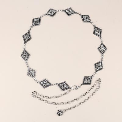 Waist Chain Women'S High Sense Women'S Retro Square Waist Chain With Skirt Metal Chain Belt