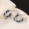 European & American C-Shaped Heart Velvet Stud Earrings for Women – Elegant Korean Style Accessories.