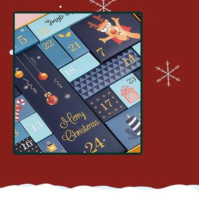 Caja de Regalo Sorpresa Vacía de Navidad 2025 Caja de Regalo de Adviento Rellenable 24 Días Cajas de Regalo de Navidad Plegables Decoración del Hogar Plegable