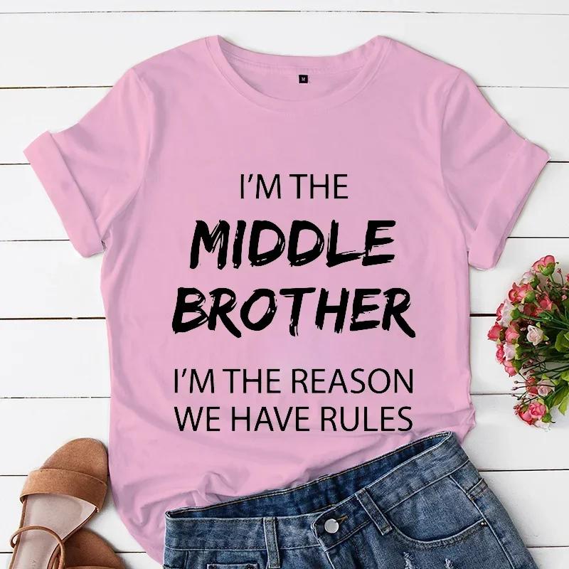Oldest Brother Outfit I Make The Rules Matching Funny Sibling T-shirt for Men Fashion Trend T-shirt O-neck Tshirt Casual Tshirt