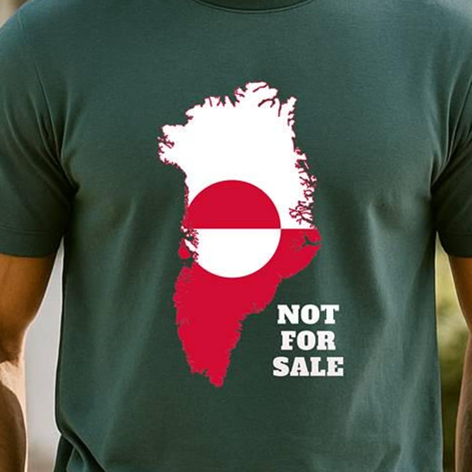 Greenland Not For Tee, Political Protest Graphic Tee XL