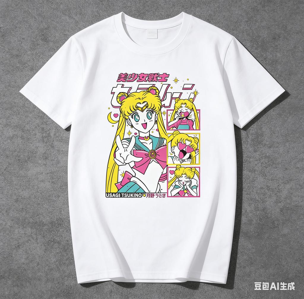2026 Cotton Sailor Moon Lost Americana Comfortable Tsukino Usagi Fashion TShirt Summer Fashion Unisex Streetwear Parentchild Tee