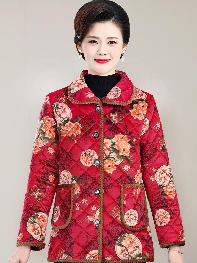 Women's Winter Cotton Jacket for Middle-Aged & Elderly - Plus Velvet Warm Coat