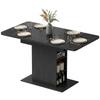 Extendable Dining Table for 4-6 People, 110-130cm Kitchen Table with 6 Open Shelves, Black