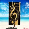 HD Print Music Beach Towel Large Vivid Clef Symbol Bath Sheet Big Size Microfiber Quick Dry Swim Blanket Premium Quality Mat XL