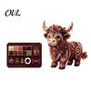 Progetto Artistico con Perline Mucca delle Highlands Kit, Artigianato Fai da Te Mitico Animale Decorativo 3D con Perline, per Adulti Adolescenti Kit Regalo Fatto a Mano Ornamento