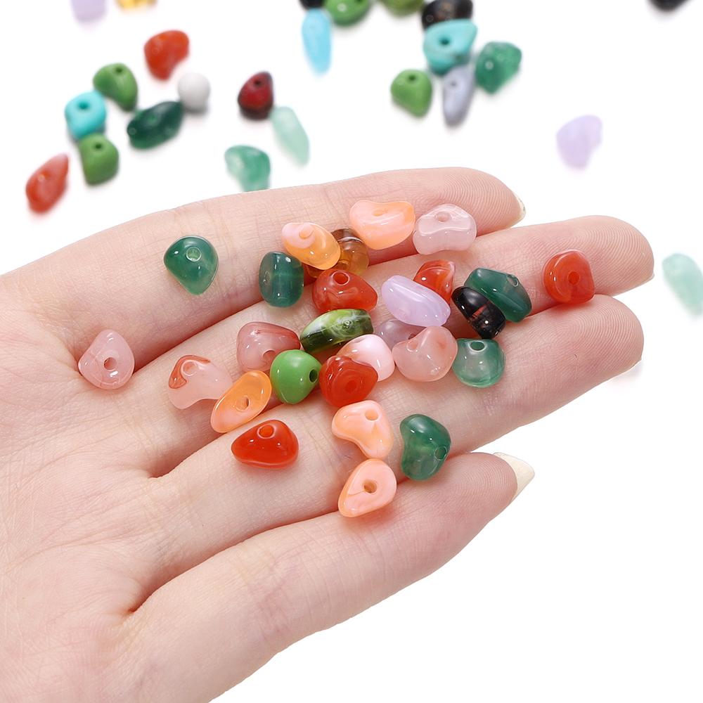 50/100 pezzi 5~8mm Pietra Naturale Imitazione Perline Acriliche Irregolari Perline Distanziatrici per la Realizzazione di Gioielli Charms Fai da Te Braccialetti Accessori