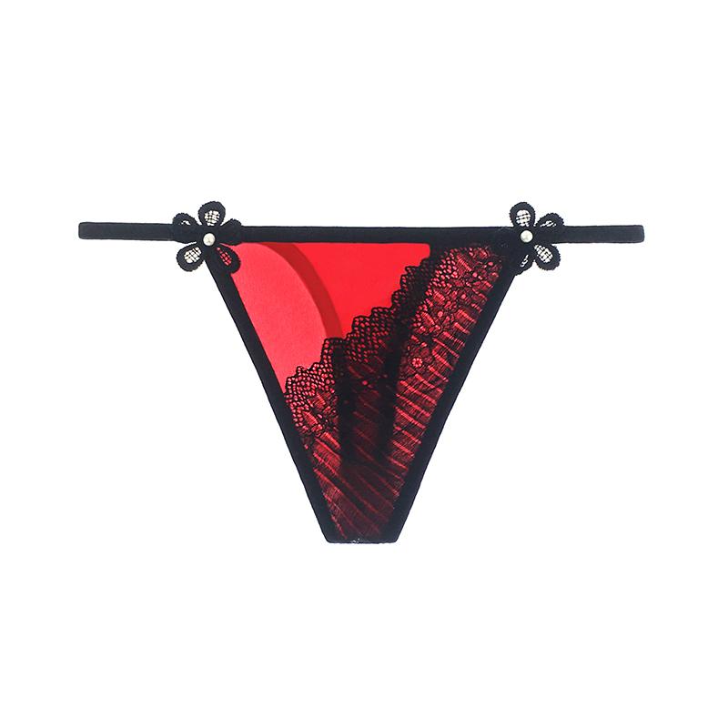 Erotic Panties Sexy Women G-String Contrast Lace Satin Thongs Seamless Thin Belt Female Lingerie Underwear Low Waist Comfortable Bikini Briefs