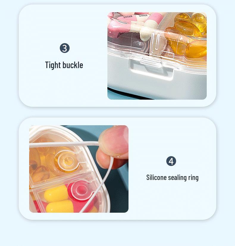 Compact, Moisture-Proof Pill Box for Daily Medication - 3 Times a Day, 7-Day Organizer