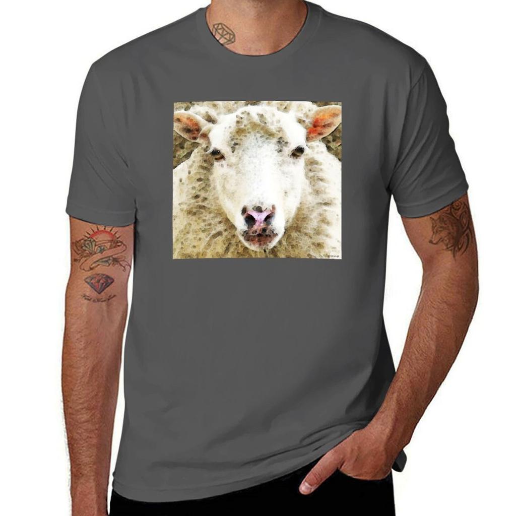 Sheep Art White Sheep Tshirt Big And Tall Gym Tshirt