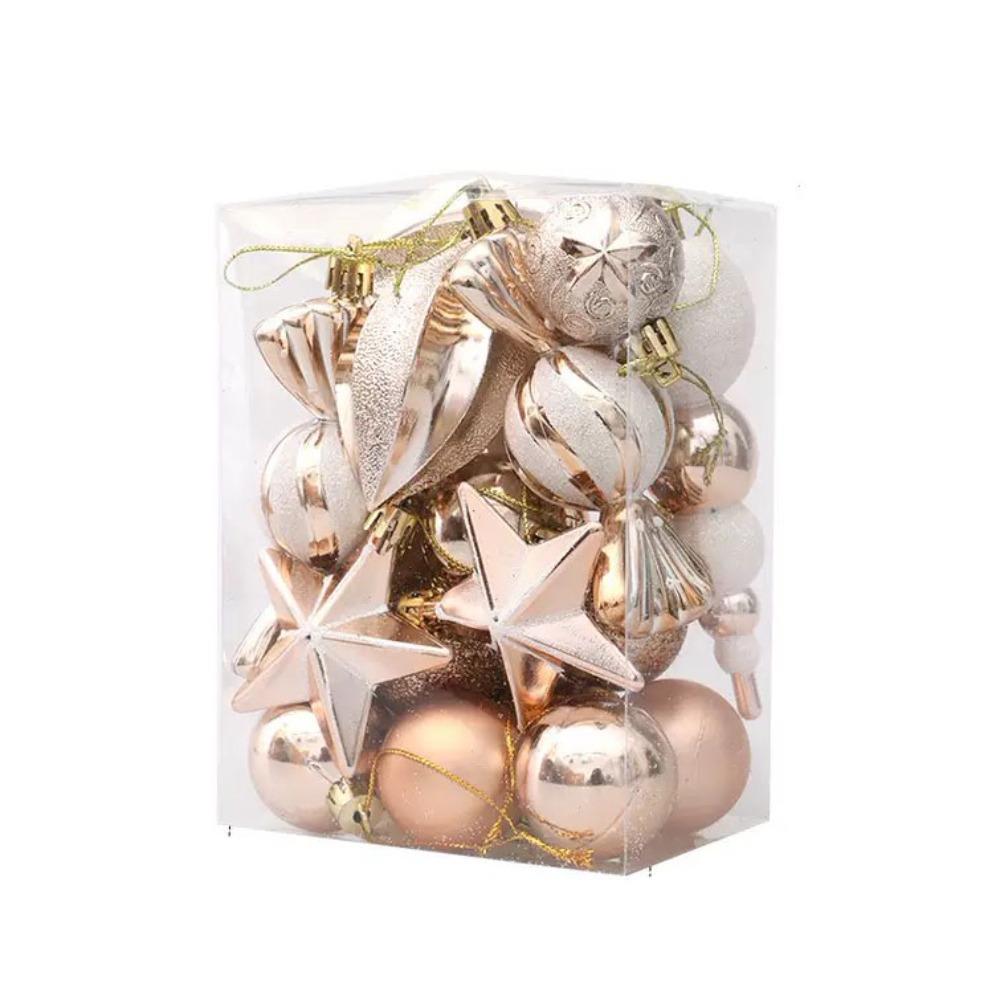 29/20Pcs Star Xmas Tree Hanging Ornaments Champagne Merry Christmas Decorations  Home New Year Decor