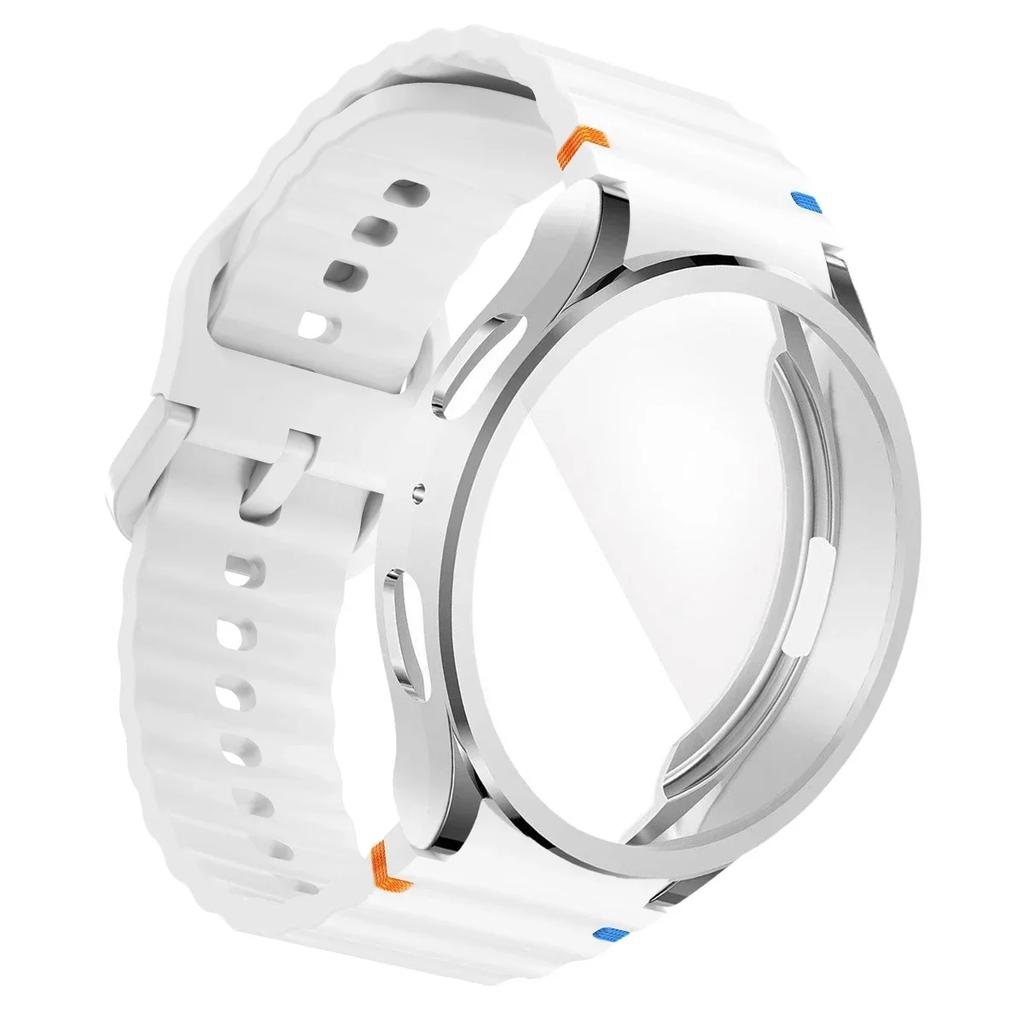 TPU Case+Strap Sports Strap for Samsung Galaxy 7 6 4 5 40mm 44MM Original Silicone Bracelet Soft TPU Case Glass Protective Cover