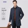 Luomeng Men's Business Casual Mid-Length Trench Coat