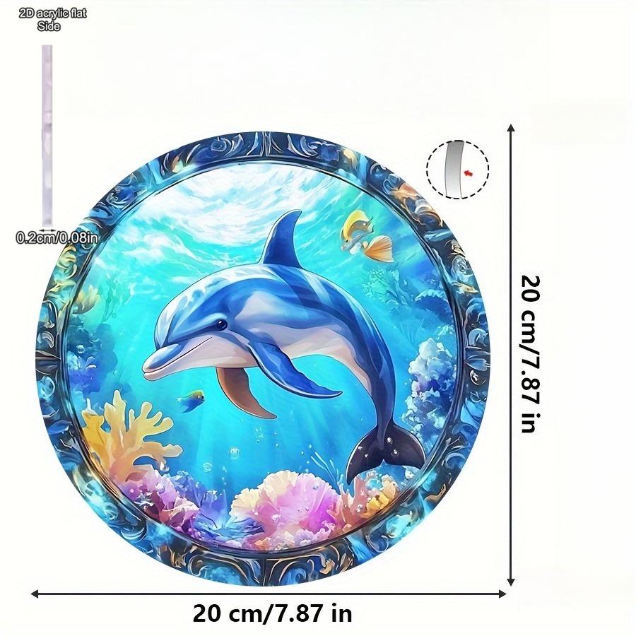 Cute Dolphin Creative Painted Ornamen, Outdoor Decor, Housewarming Gift, Window Ornament, Nurseries, Vintage Home Decor Wall for Bar Kitchen, Restaur