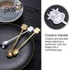 Jam Serving Spoon Stainless Steel Coffee Spoon, Long Handle with Bull Head Decor, Cute Animal Multifunctional Stirring for Milk Tea Yogurt