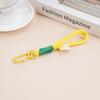 Colorful Cartoon Nylon Keychain Lanyard with Metal Doll Figure and Perler Bead Pendant