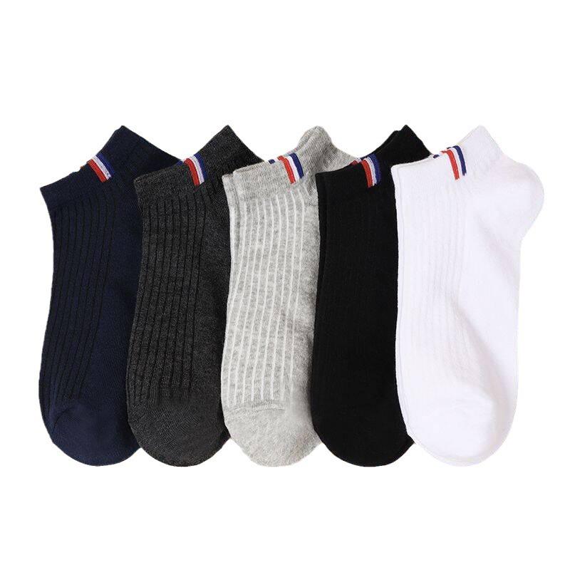 Men's Summer Short Black Socks - Thin, Mid-Short Tube, Sweat-Absorbent, Deodorizing, Boat Style
