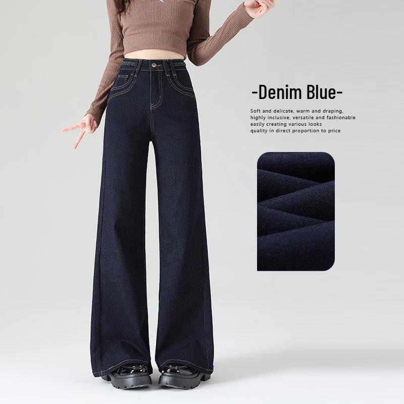 

Women s Retro High-Waisted Micro-Flare Jeans - 2025 Autumn Wide-Leg, Slimming, Loose Fit, Blue Bell Bottom S 86-95 lbs