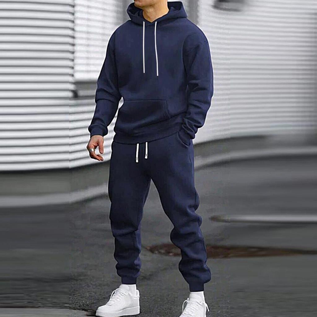 Herren Sportset: Kapuzenpullover & Freizeit Hosen Set