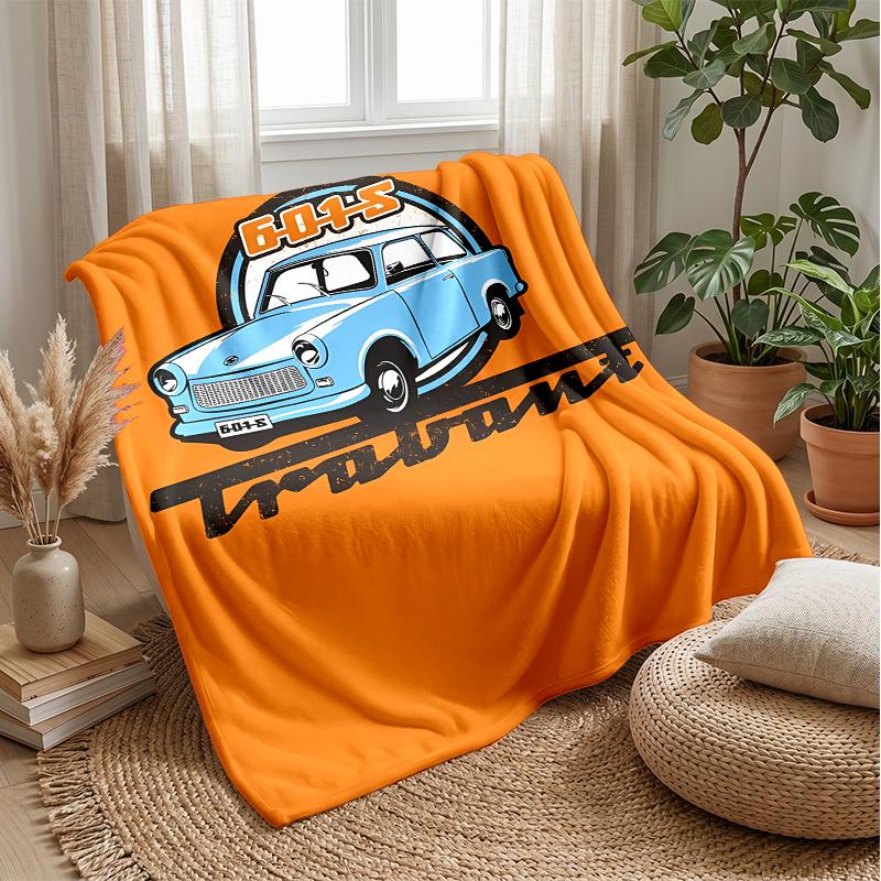 Trabant 601 Bedruckte Flanelldecke Gemütliche Hautfreundliche Warme Wohndecke für Sofa Bett Innenbereich Tägliche Nutzung 75x90cm