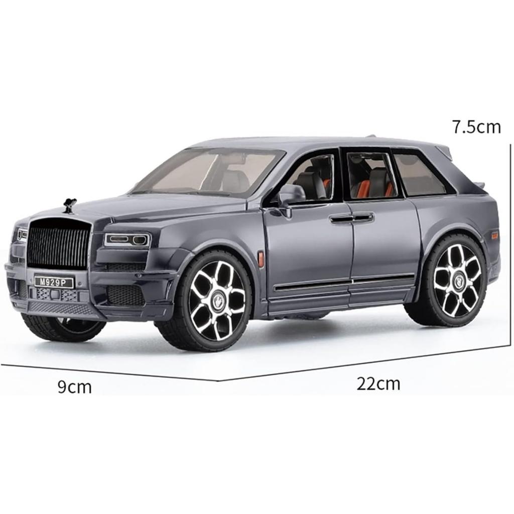 Diecast Metal Toy Car 1/20 for Rolls-Royce Cullinan SUV Off-Road Alloy Model Car Simulation Sound Light Toy for Kids