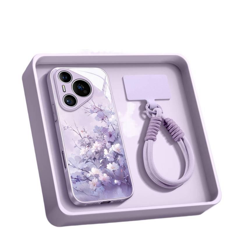 Applicable To Huawei Pura80pro Mobile Phone Case, New Pura70 Bracket P50 All-inclusive Anti-drop P60art with Lanyard