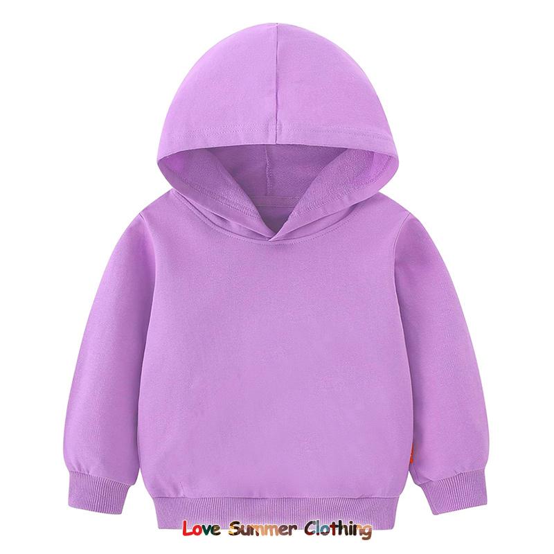 Herbst Neuheiten Einfarbig Kinder Hoodie Pullover Hoodie Regenbogenfarben Kinder Pullover Hoodie Alter 4-14 Atmungsaktives Polyester Mädchenbekleidung Langarm