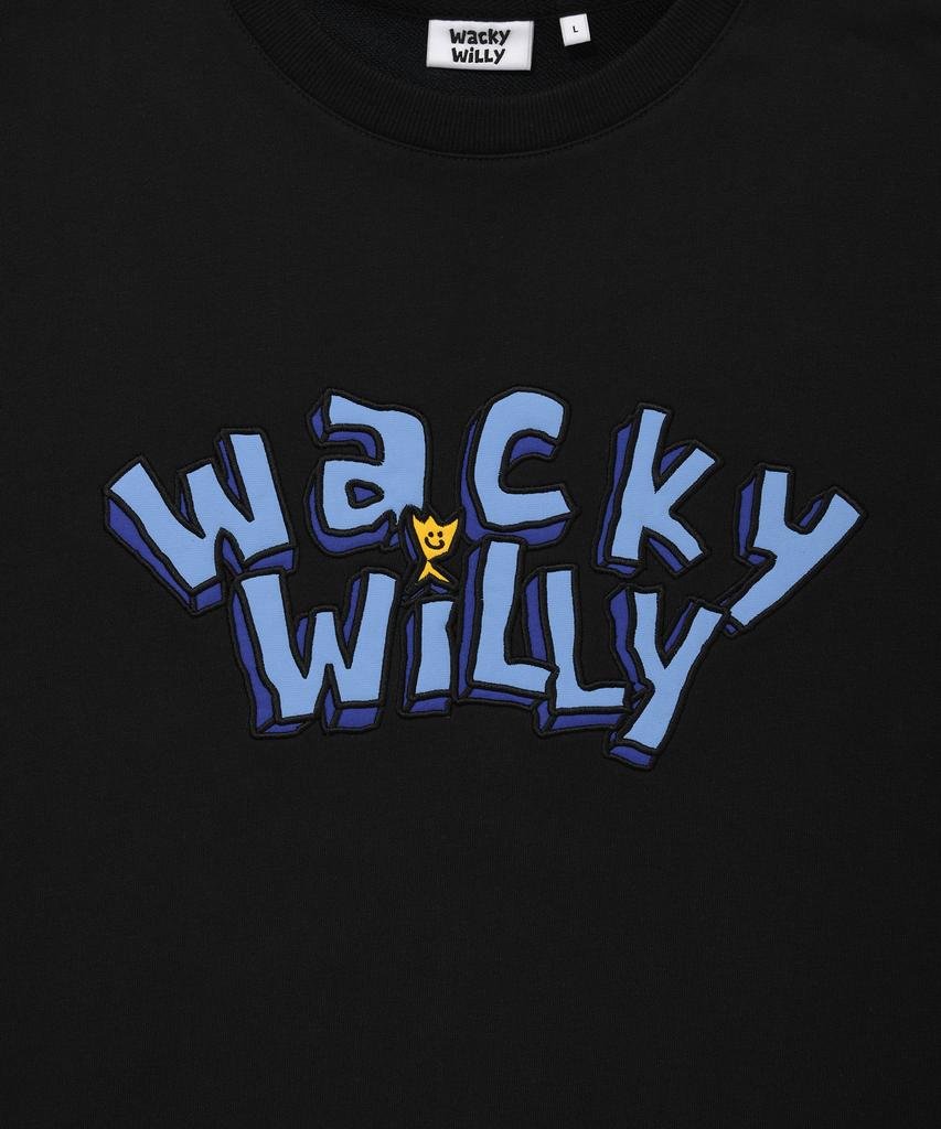 WACKY WILLY Typographic One-Point Sweatshirt Black