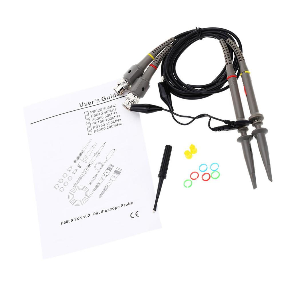 P6040 40MHZ X10 X1 Probe Oscilloscope Probe Kit Oscilloprobe Oscilloscope Sonde Color: Grey + Black
