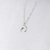 Moon Crescent Mirror Pendant Necklace - European & American Style, Titanium Steel, Fashion Clavicle Chain