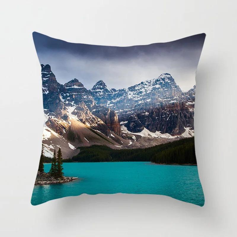 Luxury Home Decor Pillow Cover Car Living Room Sofa Cushion Cover Beautiful Natural Scenery Pattern Cushion Cover
