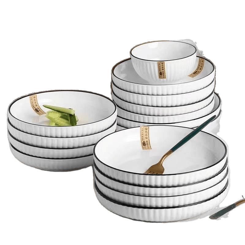 High-Value Japanese Ceramic Deep Dinner Plate for Stir-Fry & Vegetables