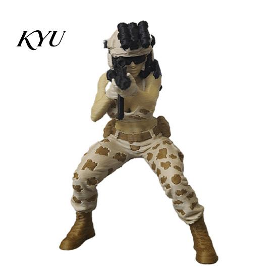 Tactical Gear Models 3D Printed Beauty Desktop Ornament, Mini Soldier Figurine, Office Desk Decorations Female Figurine with Military Design,
