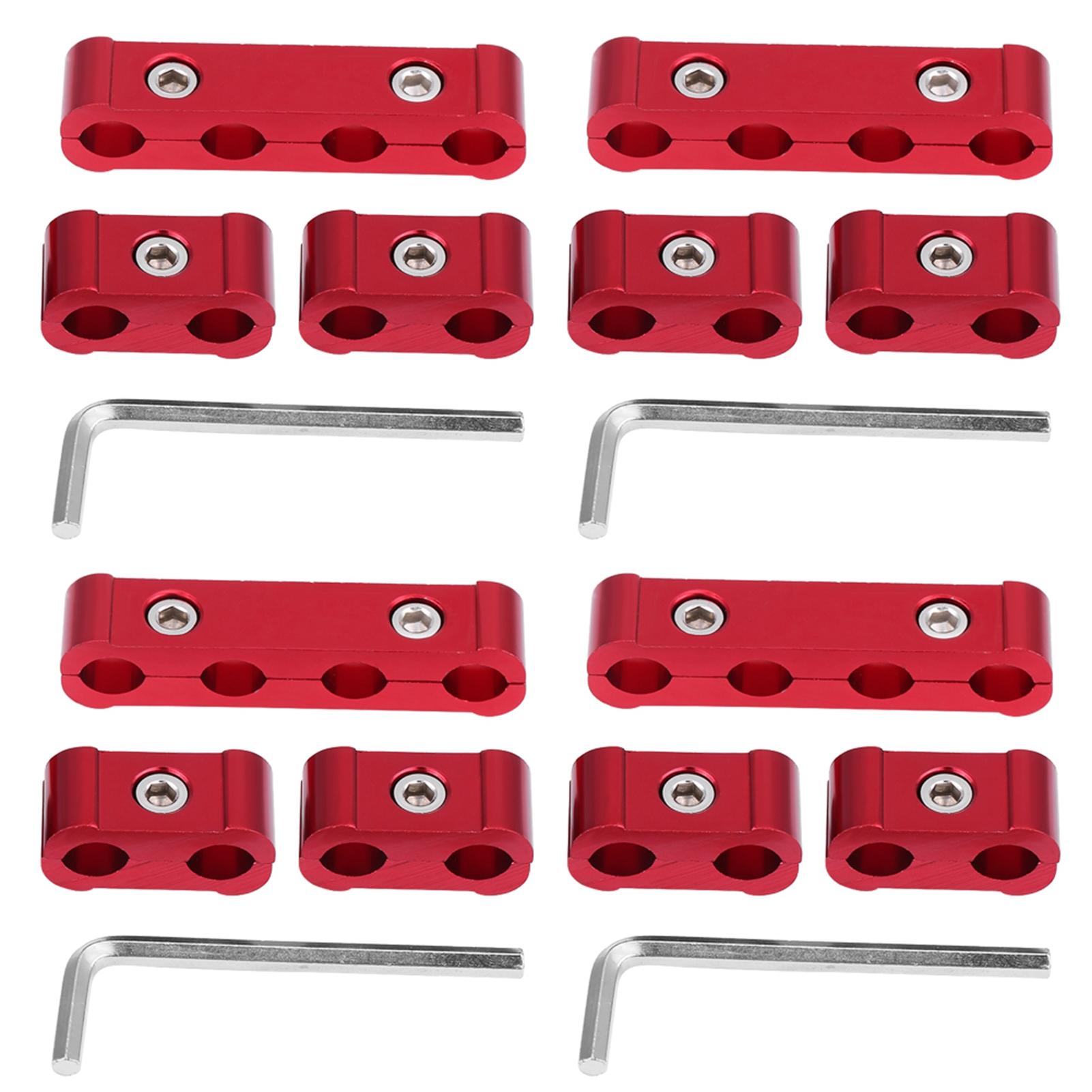 

12 Pcs Aluminum Alloy Wire Separator 8mm 9mm 10mm Engine Wire Divider;Black: