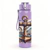 1PC Anchor Rose Nautical Pattern 750ml Color Plastic Sports Water Bottle Leakproof Flip Straw Lid Suitable for Sports Office Home Use