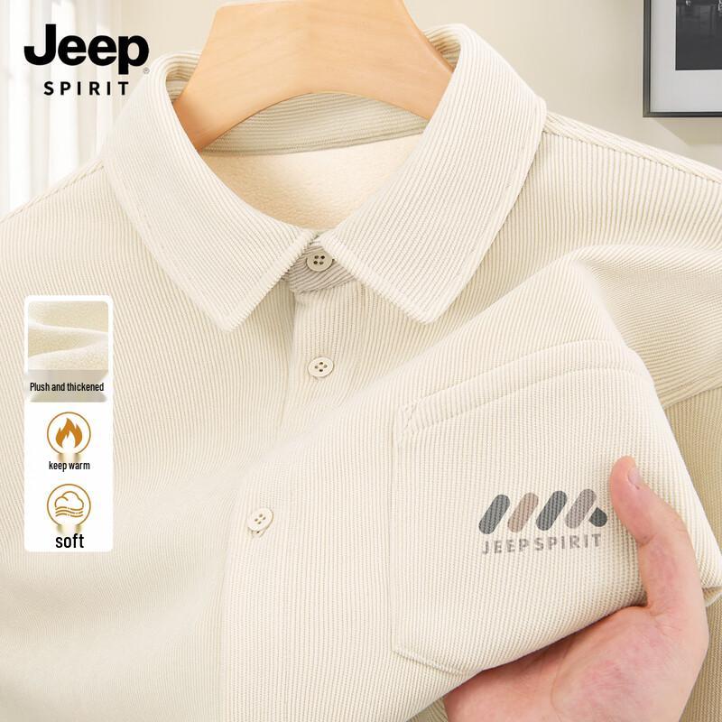 JEEP SPIRIT Men s Corduroy Long Sleeve Turn-Down Collar Shirt XL