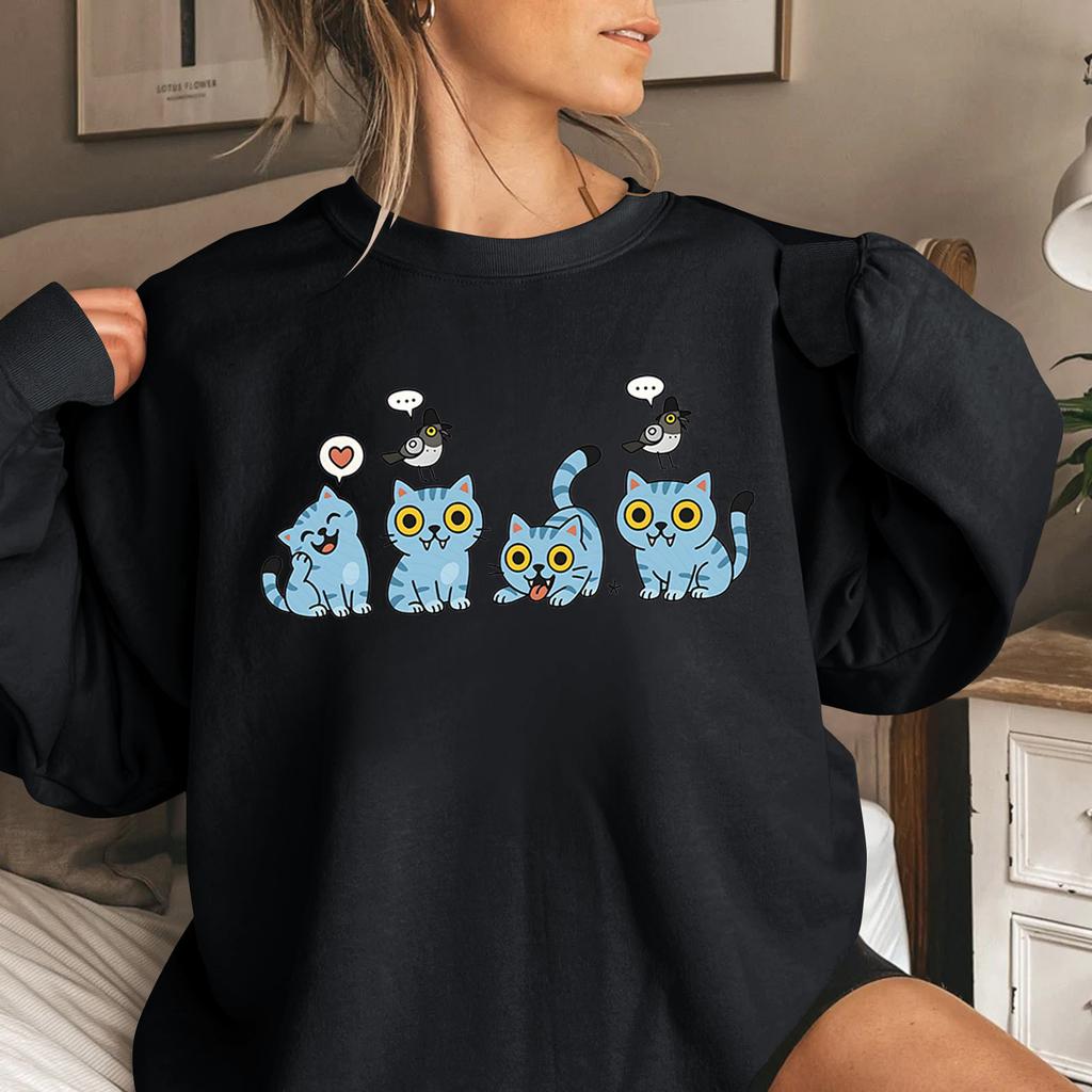 Women's Fashion Casual Long Sleeve Printed Round Neck Sweatshirt Top