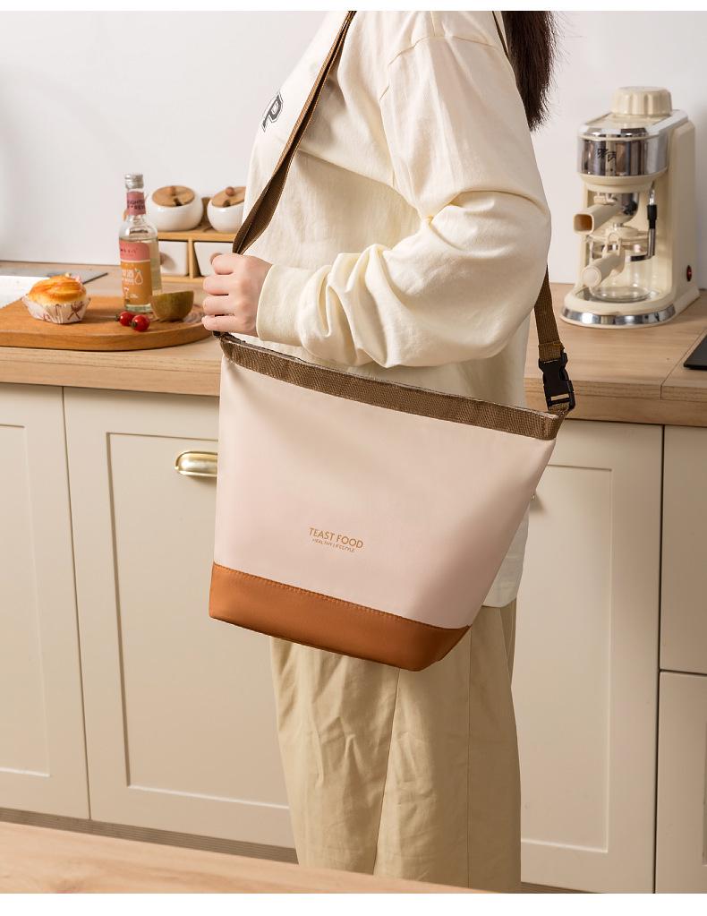 Insulated Crossbody Handbag Lunch Box with Shoulder Strap for Travel and Picnics