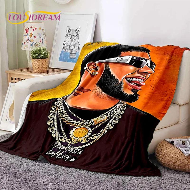 Free Anuel AA Rapper Hip Hop Singer Soft Flannel Blanket for Beds Bedroom Sofa Picnic,Throw Blanket for Outdoor Leisure Nap Gift