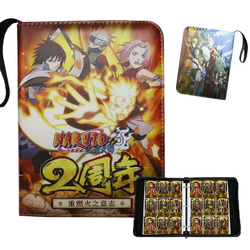 Naruto Card Binder, Leather Zip 9-Pocket Album, Large Capacity Anime Card Holder